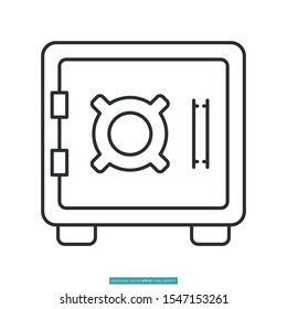 Safe deposit box icon vector illustration logo template for many purpose. Isolated on white background.