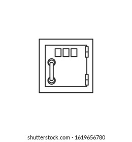 Safe deposit box Icon vector sign isolated for graphic and web design. Bank vault symbol template color editable on white background.