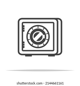 Safe deposit box icon vector isolated