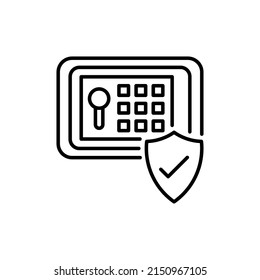 Safe Deposit Box Icon In Vector. Logotype