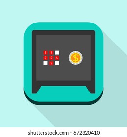 safe deposit box icon vector flat design