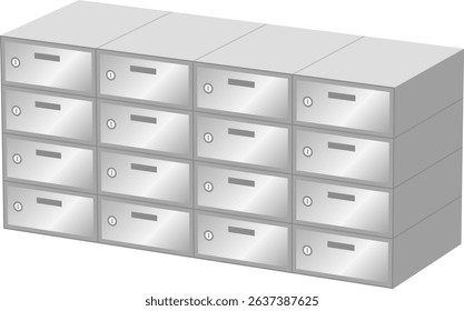 Safe Deposit Box Isolated Vector Illustration