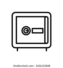 Safe deposit box outline icon vector