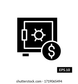 Vector de símbolo/signo de caja de depósito seguro