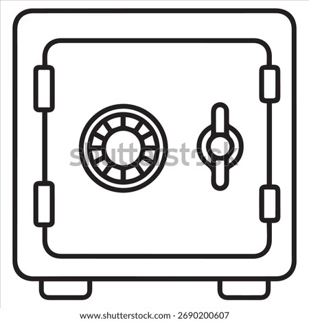Safe deposit box vault protection secure storage safety security icon bank protection money protection banking.