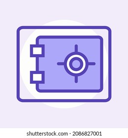 icono vectorial de caja de seguridad, símbolo de caja de metal. Ilustración vectorial plana moderna y simple para sitio web o aplicación móvil