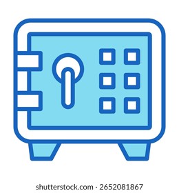 Sichere Einzahlung Symbol blau Vektorgrafik