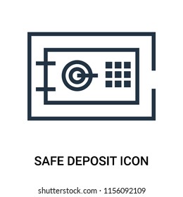 Safe deposit icon vector isolated on white background, Safe deposit transparent sign , outline thin symbols or linear logo design