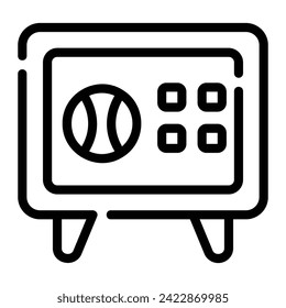 safe deposit Line Icon Background White