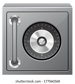 Safe deposit. Realistic illustration of a safe or safety deposit box  