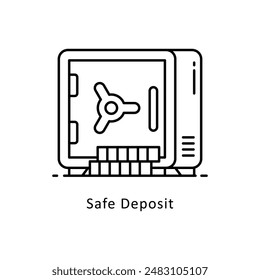 Safe Deposit vector  outline icon style illustration. Symbol on White background EPS 10 File
