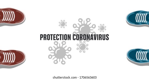 Safe destination. Social distancing concept. Landing page social awareness. Keep distance. Coronavirus Prevention covid-19. 