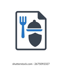 Safe dining Icon Isolated On White Background 
