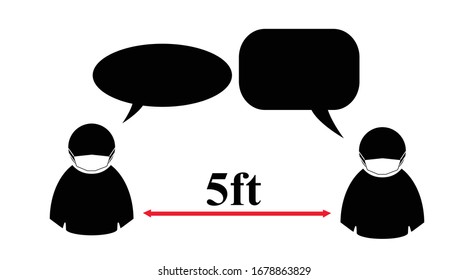 Safe Distance Communication Vector Icon Contagious Stock Vector ...