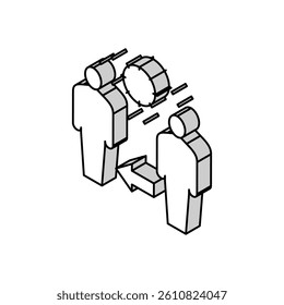safe distance human isometric icon vector. safe distance human sign. isolated symbol illustration