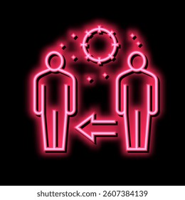 safe distance human neon light sign vector. safe distance human illustration