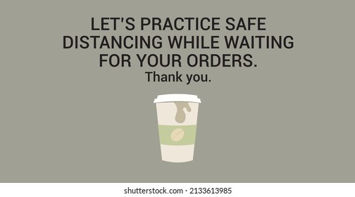 Safe distance signage in a cafe.