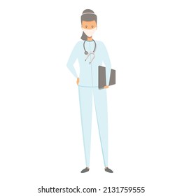 Safe doctor in mask icon cartoon vector. Business people. Healthcare safety