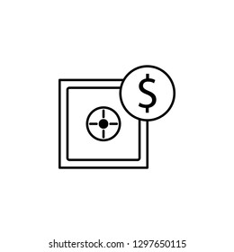 safe, dollar icon. Element of finance illustration. Signs and symbols icon can be used for web, logo, mobile app, UI, UX on white background