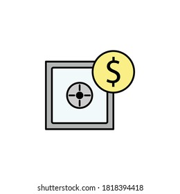 safe, dollar icon. Element of finance illustration. Signs and symbols icon can be used for web, logo, mobile app, UI, UX
