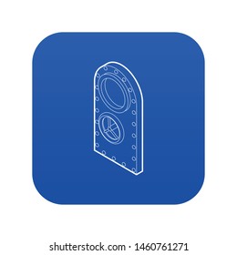 Safe door icon blue vector isolated on white background