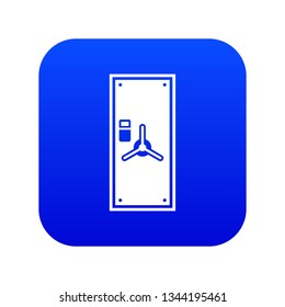 Safe door icon digital blue for any design isolated on white vector illustration