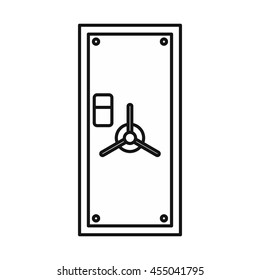 Safe door icon in outline style isolated vector illustration