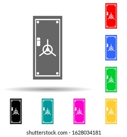 safe door multi color style icon. Simple glyph, flat vector of door icons for ui and ux, website or mobile application