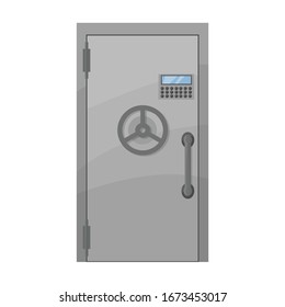 Safe door vector icon.Cartoon vector icon isolated on white background safe door.