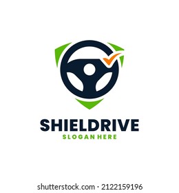 Safe driving logo vector. Transportation security logo template concept.