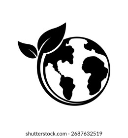 Symbol für sichere Erde und Ökologie. Flaches Vektorgrafik-Design einzeln auf weißem Hintergrund.