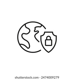 Safe Earth icon. Simple safe Earth icon for social media, app, and web design. Vector illustration.