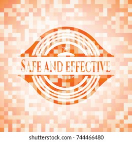 Safe and effective abstract orange mosaic emblem