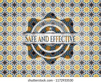 Safe and effective arabic badge. Arabesque decoration.