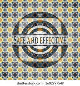 Safe and effective arabic style badge. Arabesque decoration.