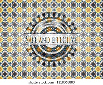 Safe and effective arabic style emblem. Arabesque decoration.