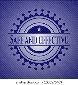 Safe and effective badge with jean texture