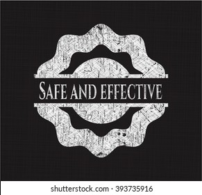 Safe and effective chalk emblem, retro style, chalk or chalkboard texture
