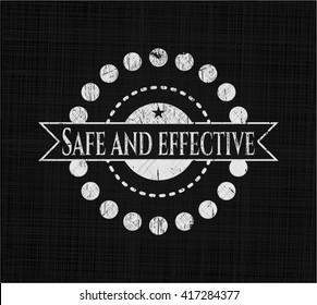 Safe and effective chalk emblem, retro style, chalk or chalkboard texture