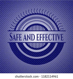Safe and effective emblem with denim high quality background