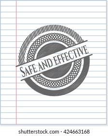 Safe and effective emblem with pencil effect