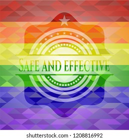 Safe and effective on mosaic background with the colors of the LGBT flag