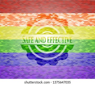 Safe and effective on mosaic background with the colors of the LGBT flag