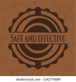 Safe and effective wooden emblem. Vintage.