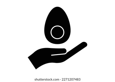 Safe egg icon. icon related to food allergen. Solid icon style. Simple vector design editable