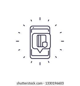 safe electronic payment line icon