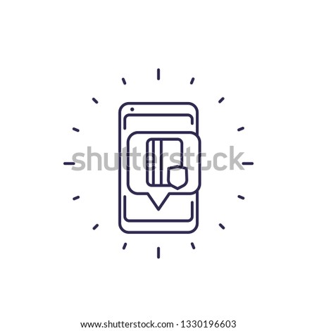 safe electronic payment line icon
