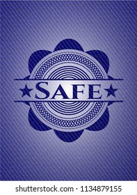 Safe emblem with jean high quality background
