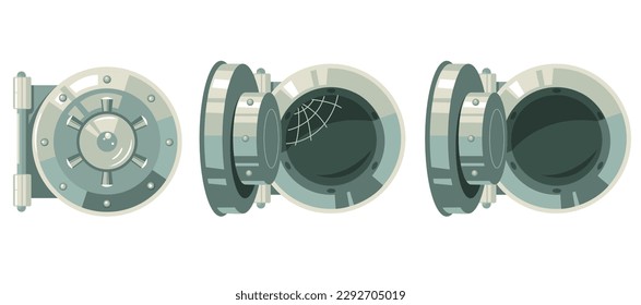 Safe empty box with no money concept. Vector graphic design illustration element  