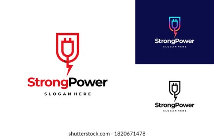 Safe Energy Logo template, Strong Power Logo designs vector illustration